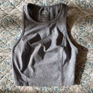 Joy Lab crop top workout bra - grey striped - XS